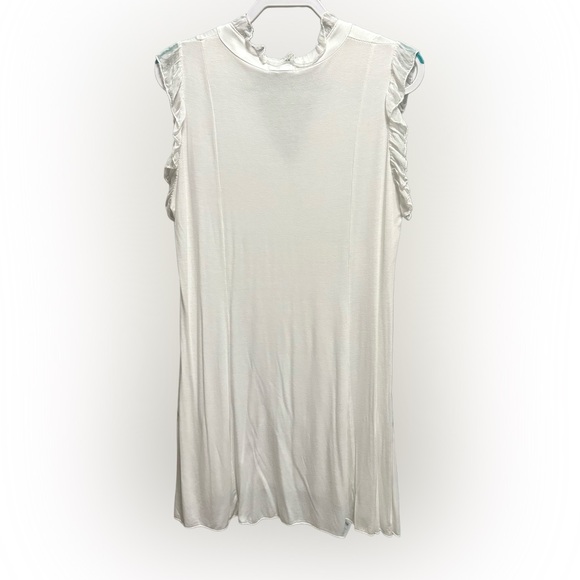 Silk Tempo Paris Elegant White Overlay Dress. Made in Italy. - Picture 3 of 6